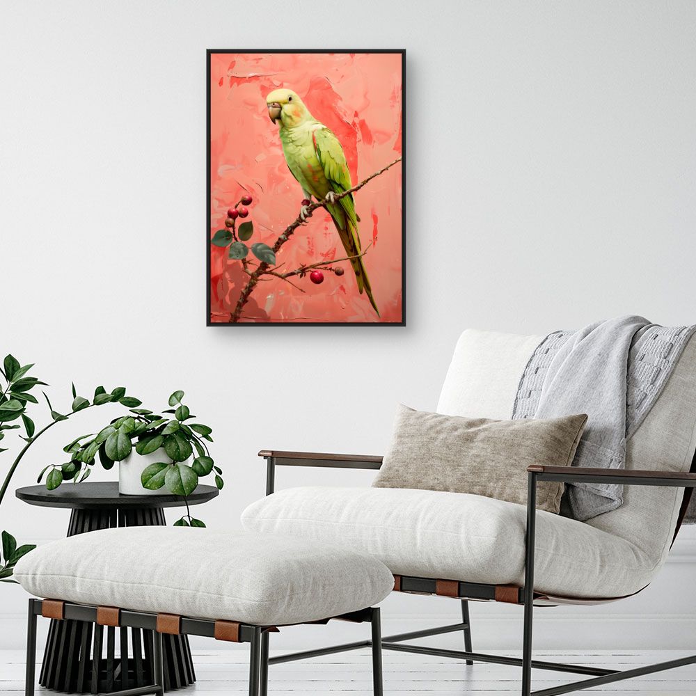 Toile "Perroquet tropical vibrant"