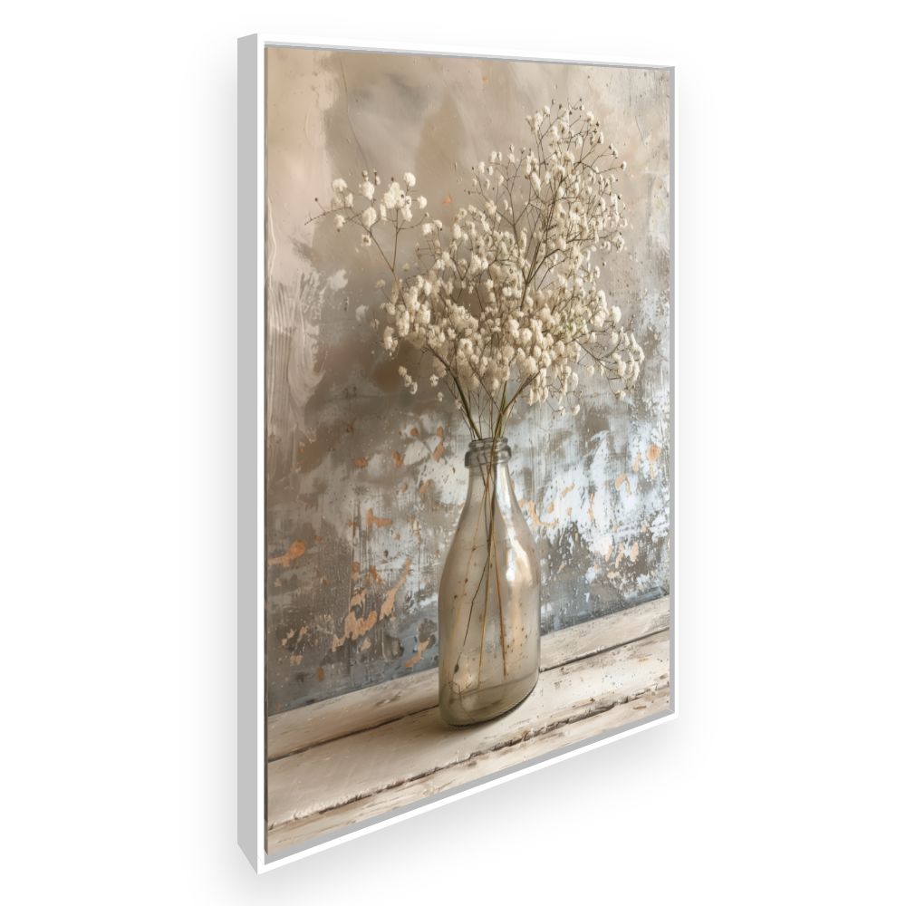 Toile Fleurs délicates vintage – toile cadre blanc (slide 2)