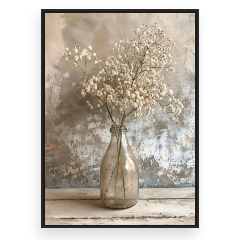 Toile Fleurs délicates vintage – toile cadre noir (slide 3)