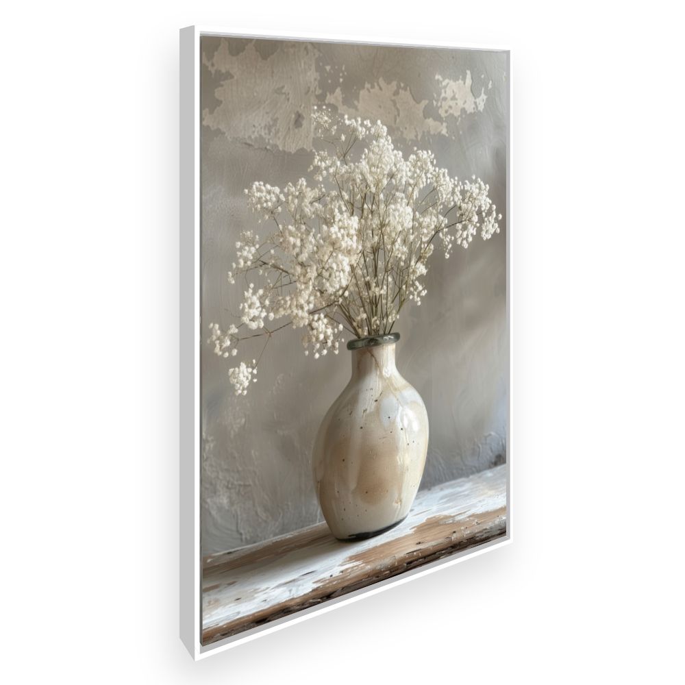 Toile Vase floral élégant – toile cadre blanc (slide 2)