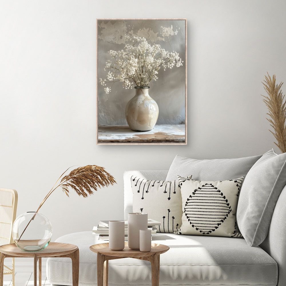 Toile Vase floral élégant – toile cadre naturel (slide 1, 60×90)