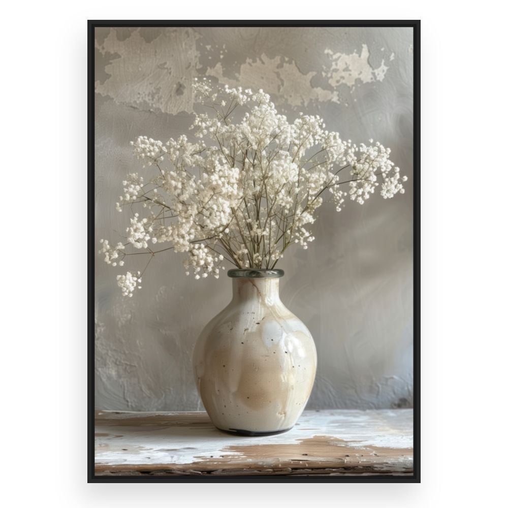 Toile Vase floral élégant – toile cadre noir (slide 3)