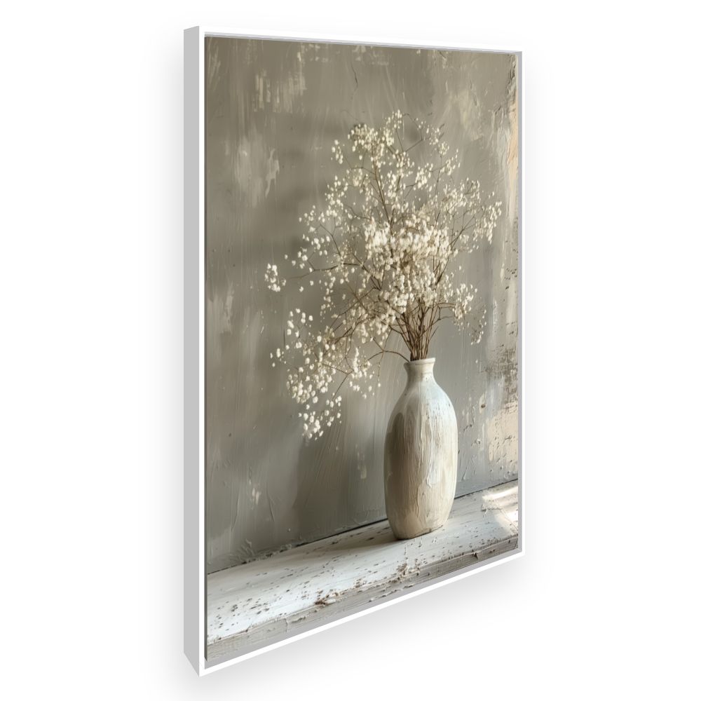 Toile Vase élégant floral – toile cadre blanc (slide 2)