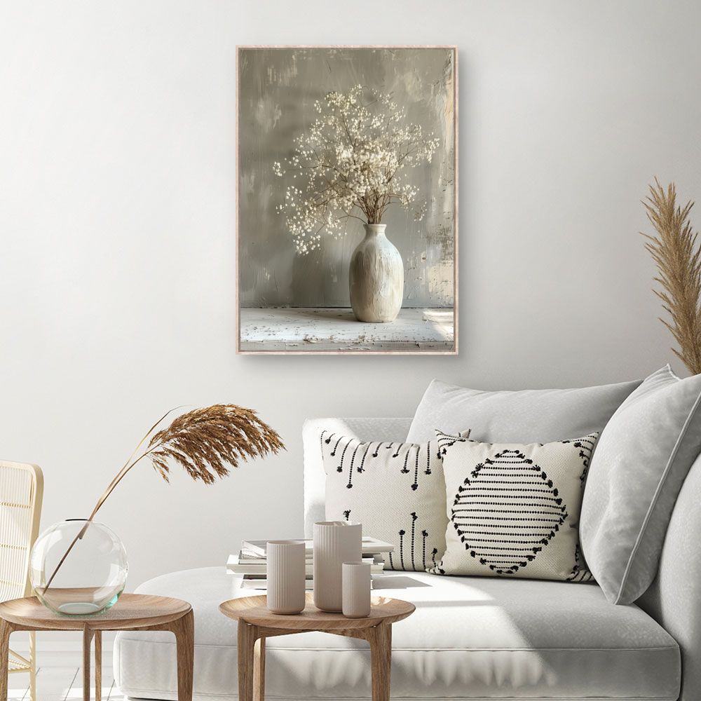 Toile Vase élégant floral – toile cadre naturel (slide 1, 60×90)