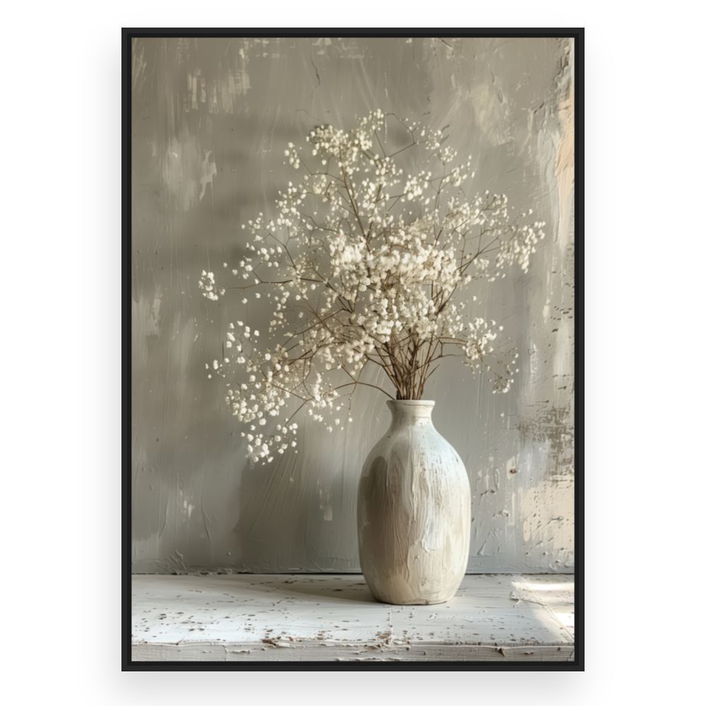 Toile Vase élégant floral – toile cadre noir (slide 3)