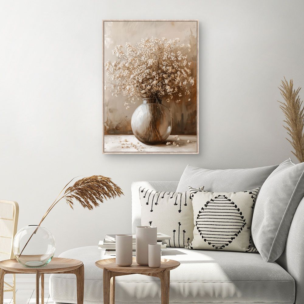 Toile Bouquet élégant – toile cadre naturel (slide 1, 60×90)
