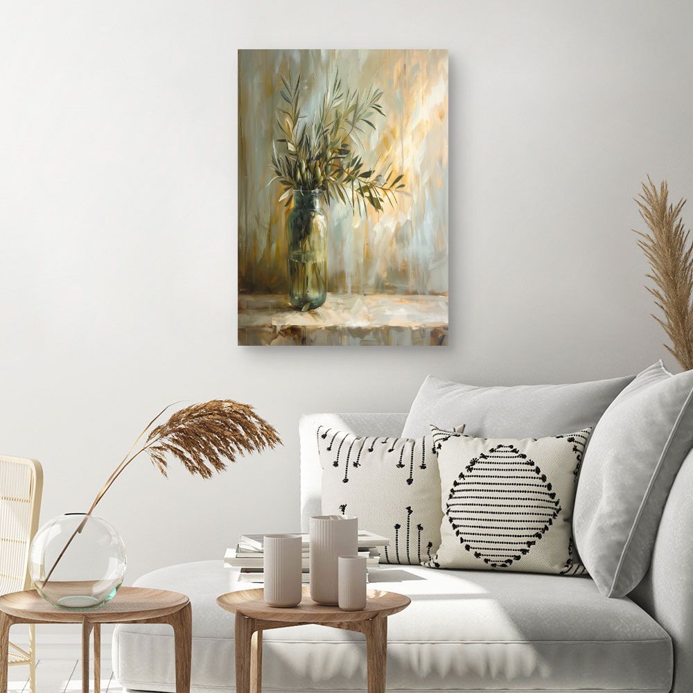 Schilderij "Rustgevend olijfboomblad"