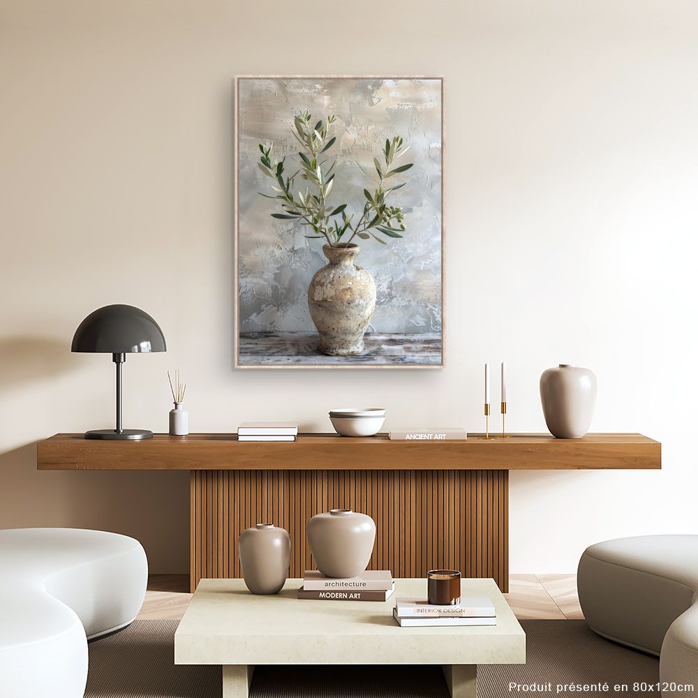Toile "Vase rustique élégant"