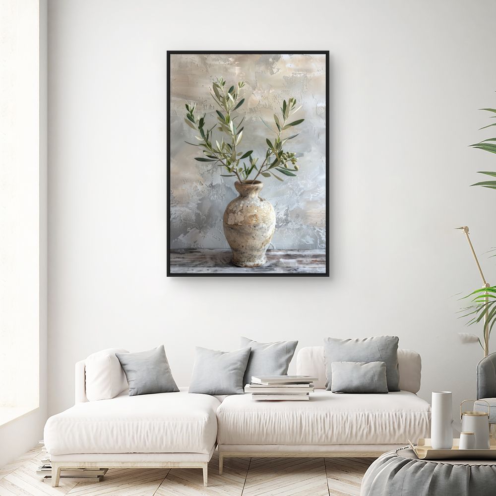 Toile "Vase rustique élégant"