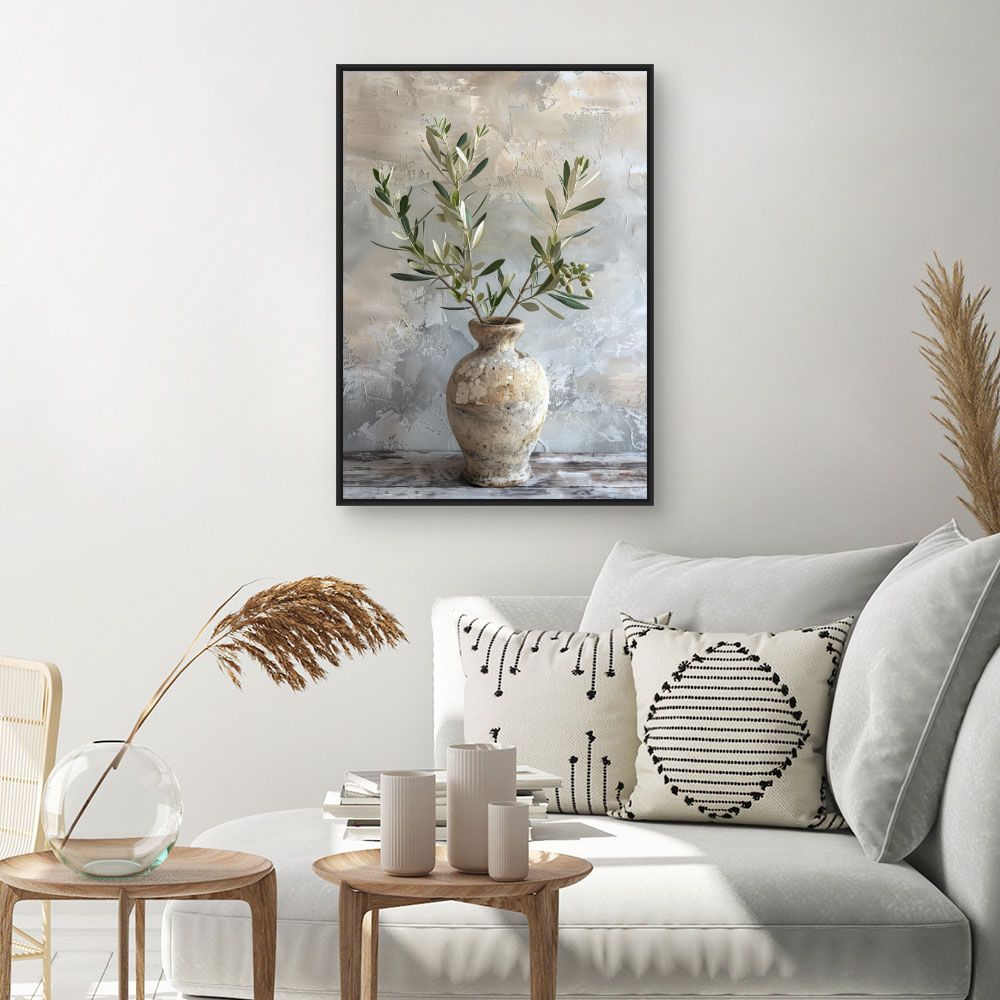 Toile "Vase rustique élégant"