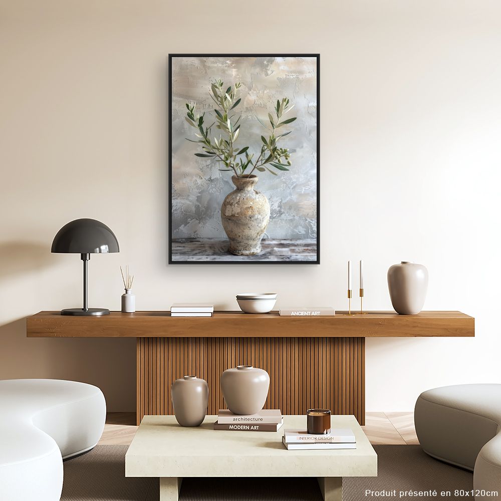 Toile "Vase rustique élégant"