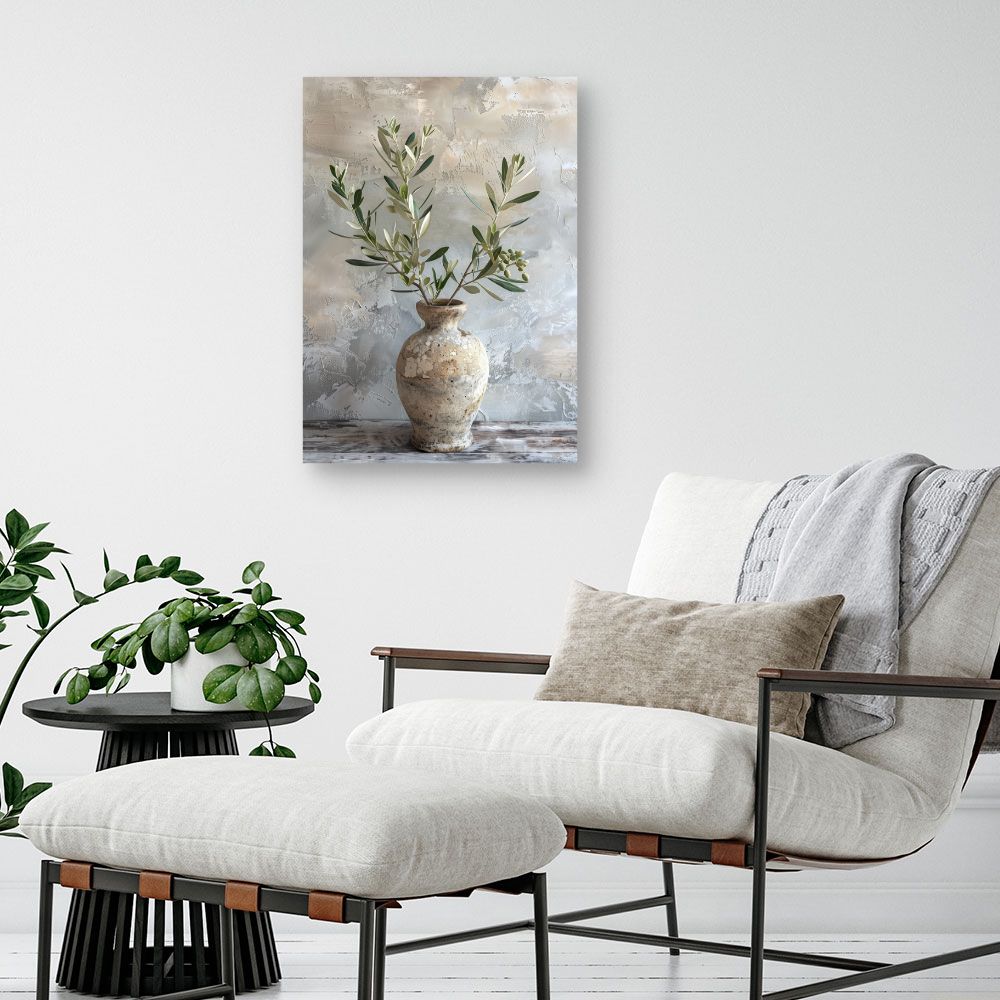 Toile "Vase rustique élégant"