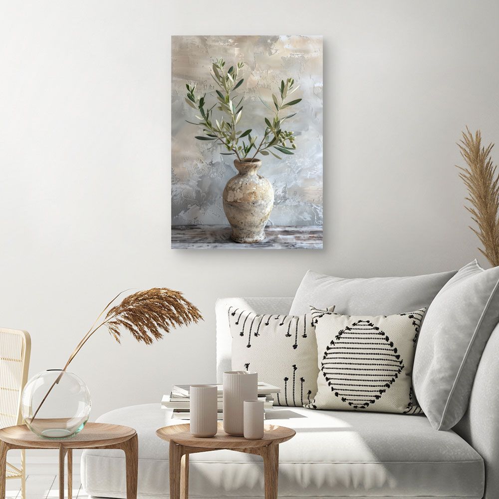 Toile "Vase rustique élégant"
