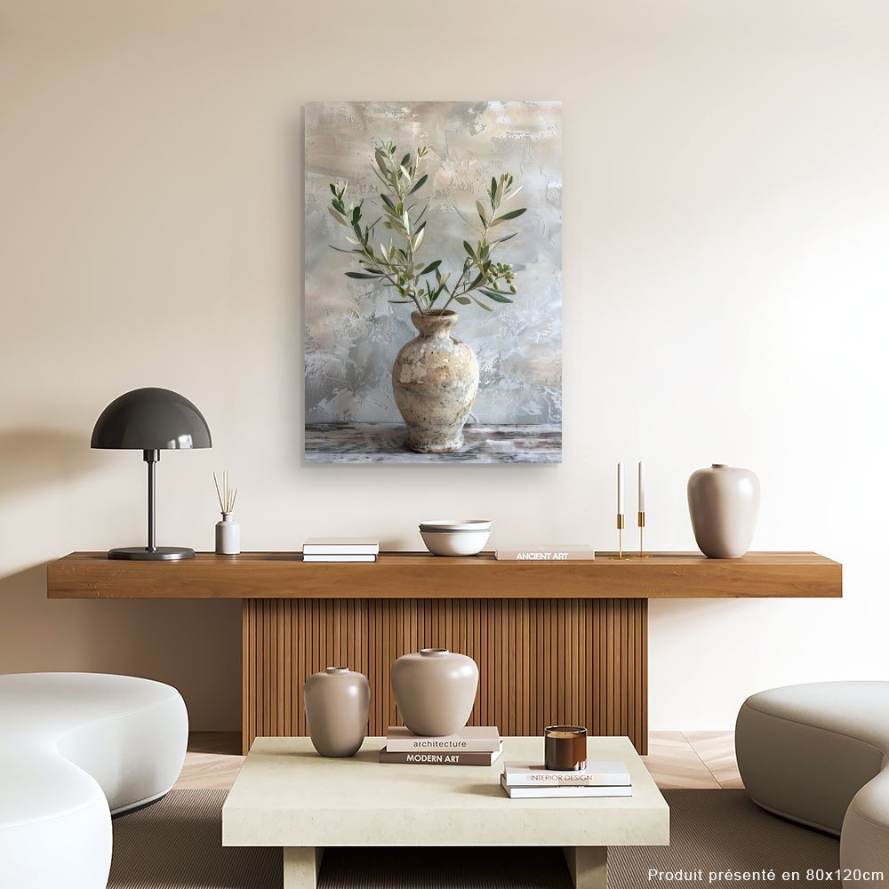 Toile "Vase rustique élégant"