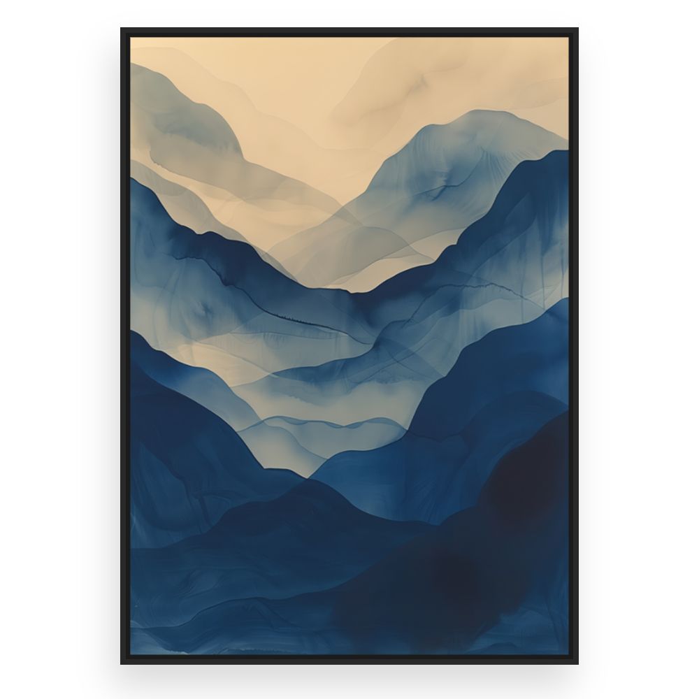 Toile Montagnes brumeuses – toile cadre noir (slide 3)