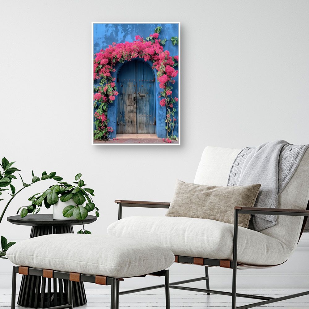 Toile "Porte fleurie charmante"