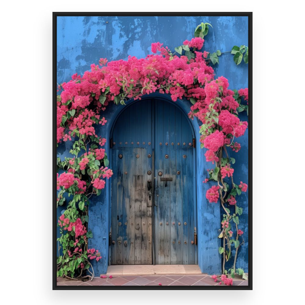Toile Porte fleurie charmante – toile cadre noir (slide 3)