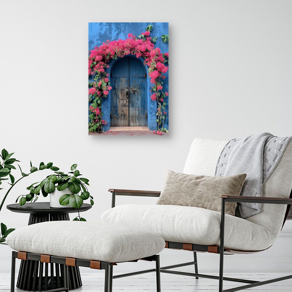 Toile "Porte fleurie charmante"