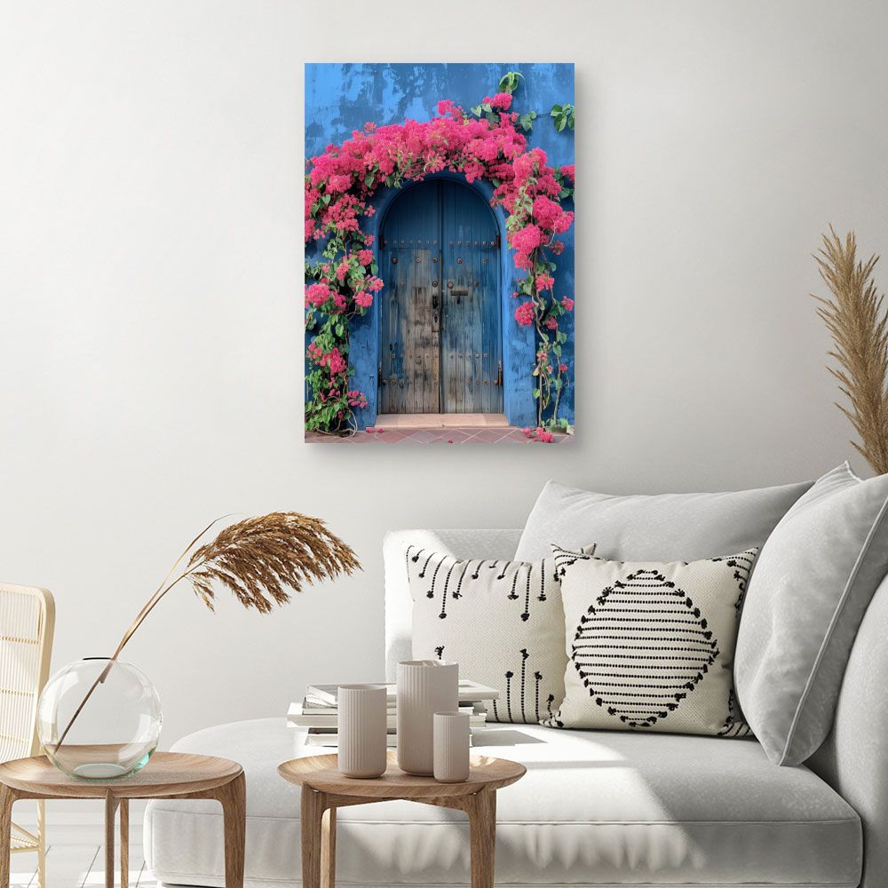 Toile "Porte fleurie charmante"