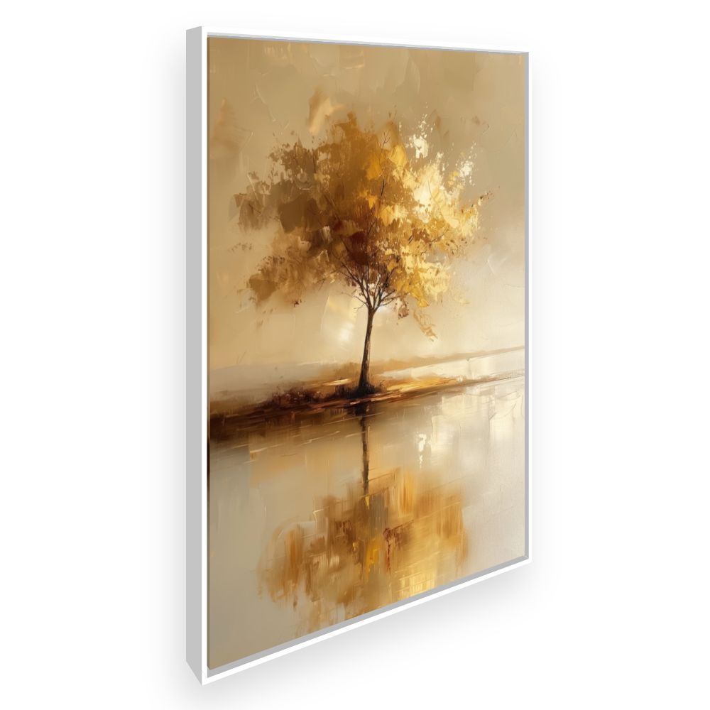 Toile Arbre doré – toile cadre blanc (slide 2)