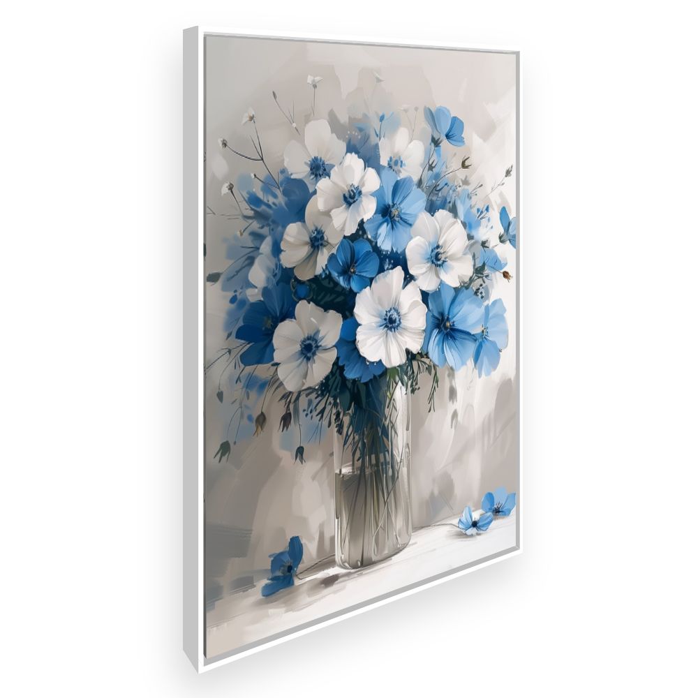 Toile Bouquet floral élégant – toile cadre blanc (slide 2)