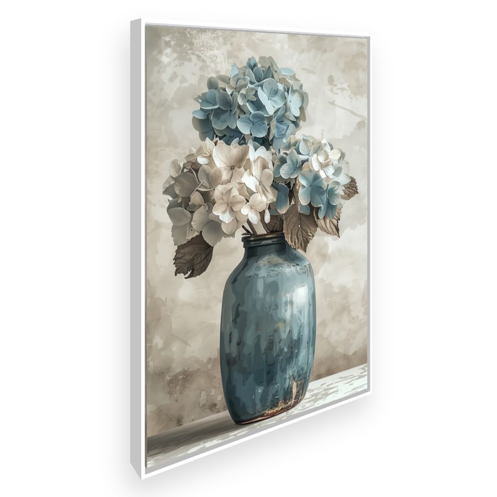 Toile Élégantes fleurs pastel – toile cadre blanc (slide 2)