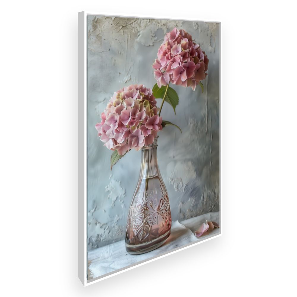 Toile Élégance florale délicate – toile cadre blanc (slide 2)