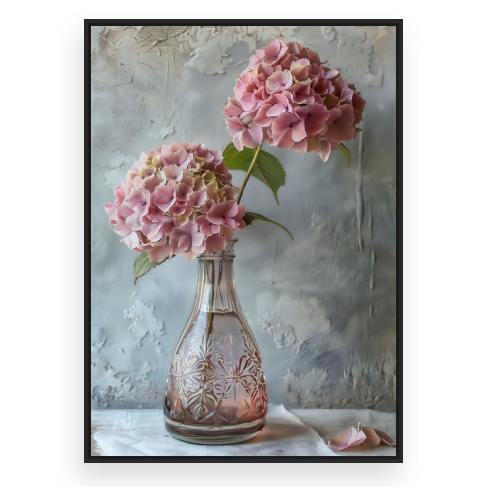 Toile Élégance florale délicate – toile cadre noir (slide 3)