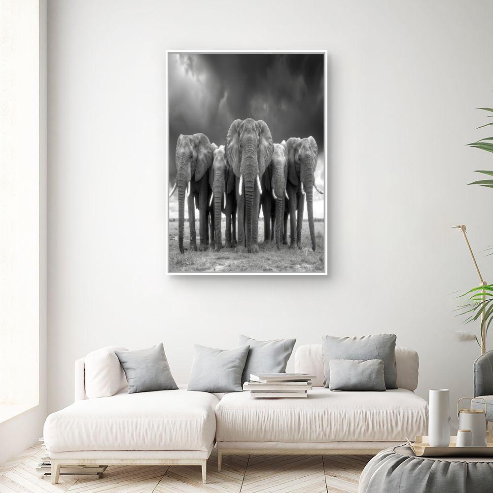 Toile "Éléphants majestueux"