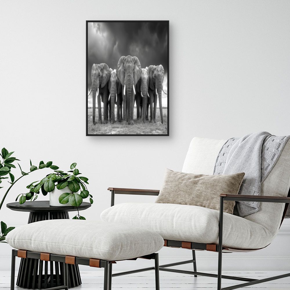 Toile "Éléphants majestueux"