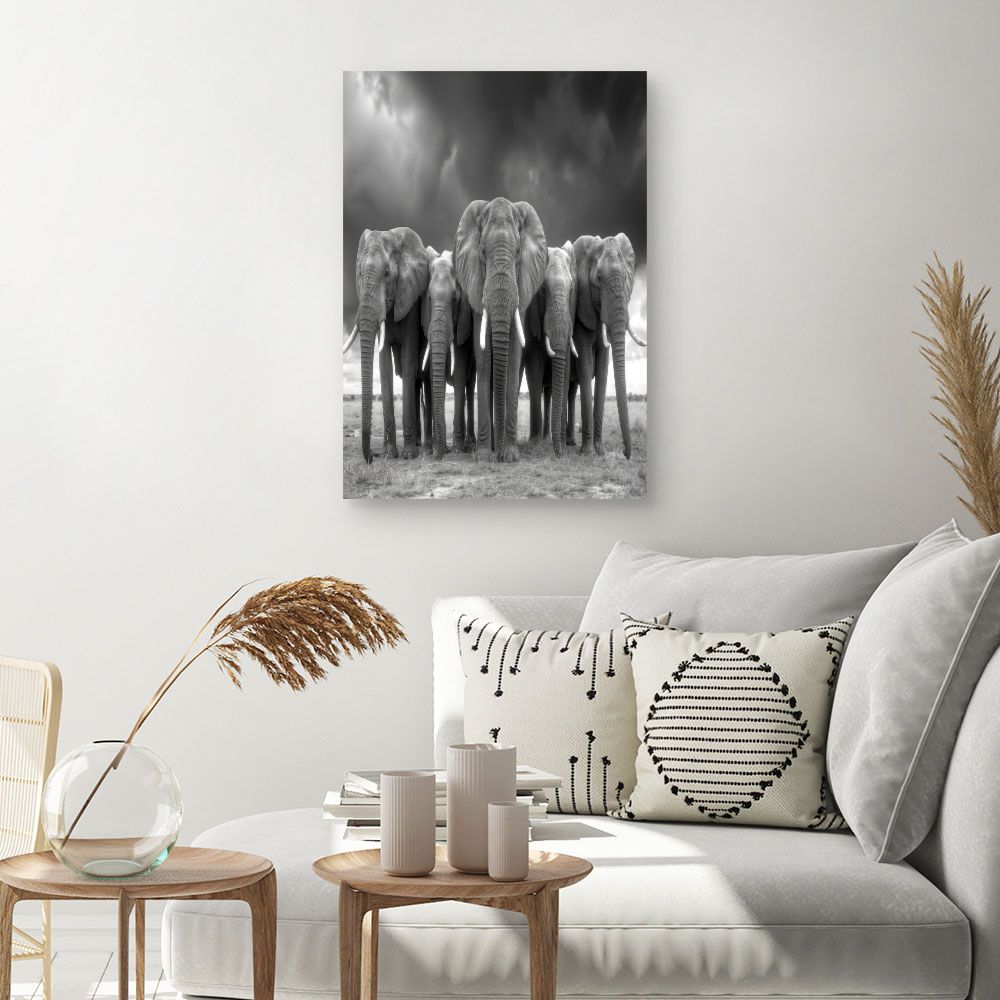 Toile "Éléphants majestueux"