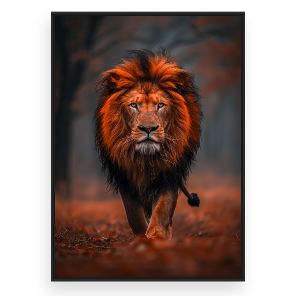 Toile Majestueux lion rugissant – toile cadre noir (slide 3)