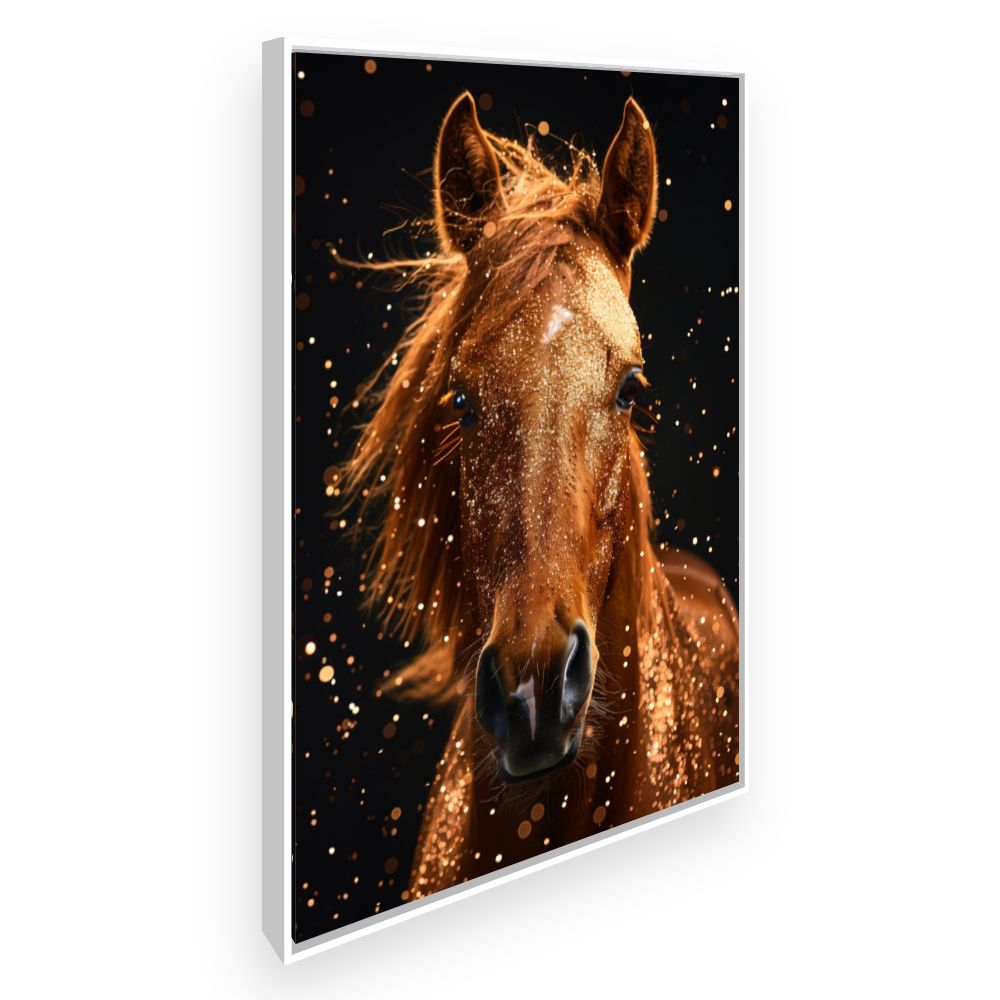 Toile Cheval scintillant – toile cadre blanc (slide 2)