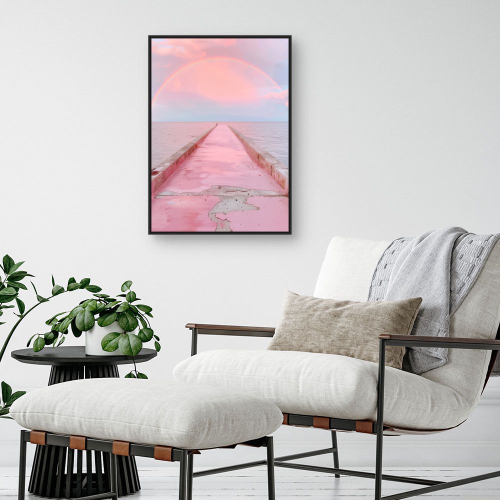 Toile "Pont pastel enchanté"