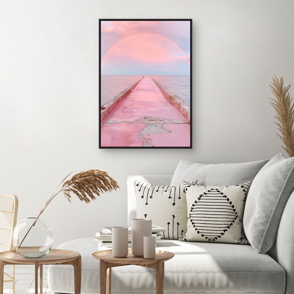 Toile "Pont pastel enchanté"