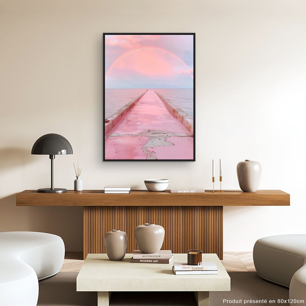 Toile "Pont pastel enchanté"