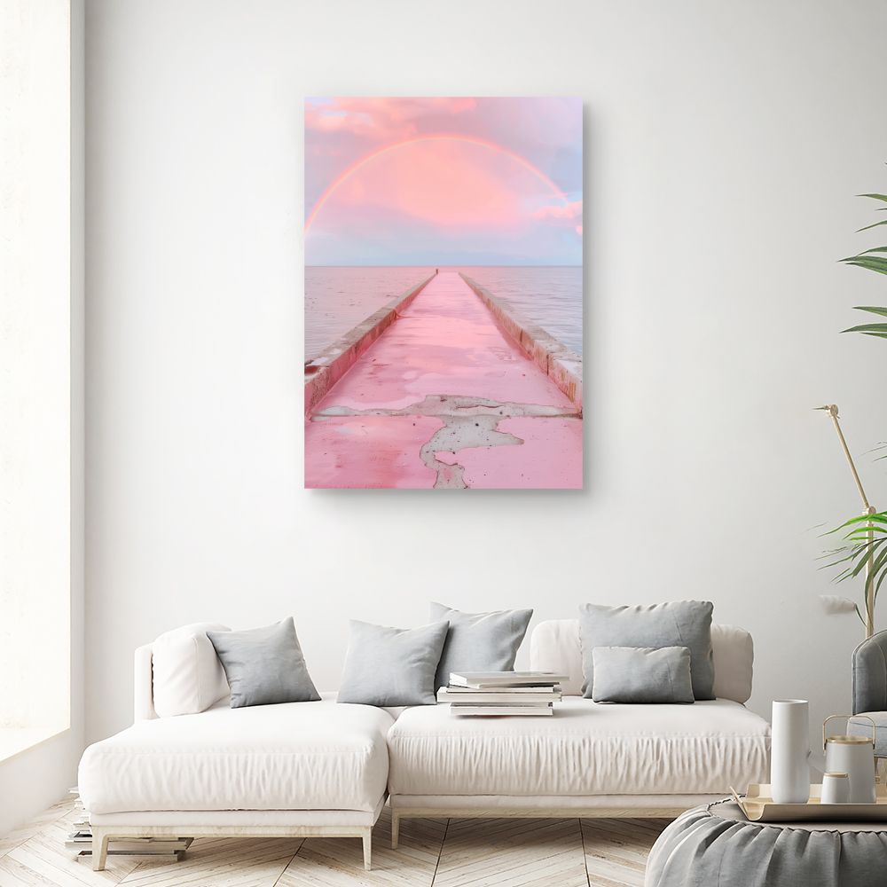 Toile "Pont pastel enchanté"
