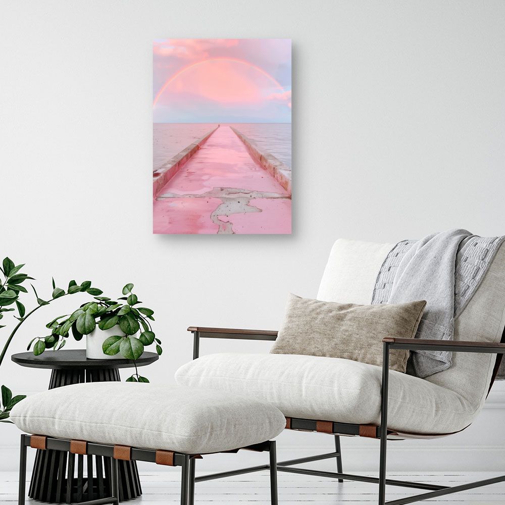 Toile "Pont pastel enchanté"