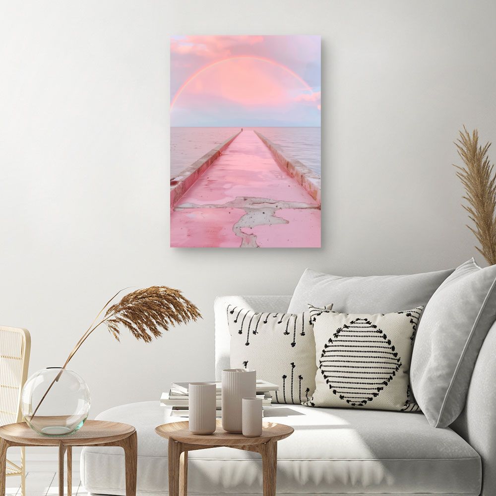 Toile "Pont pastel enchanté"