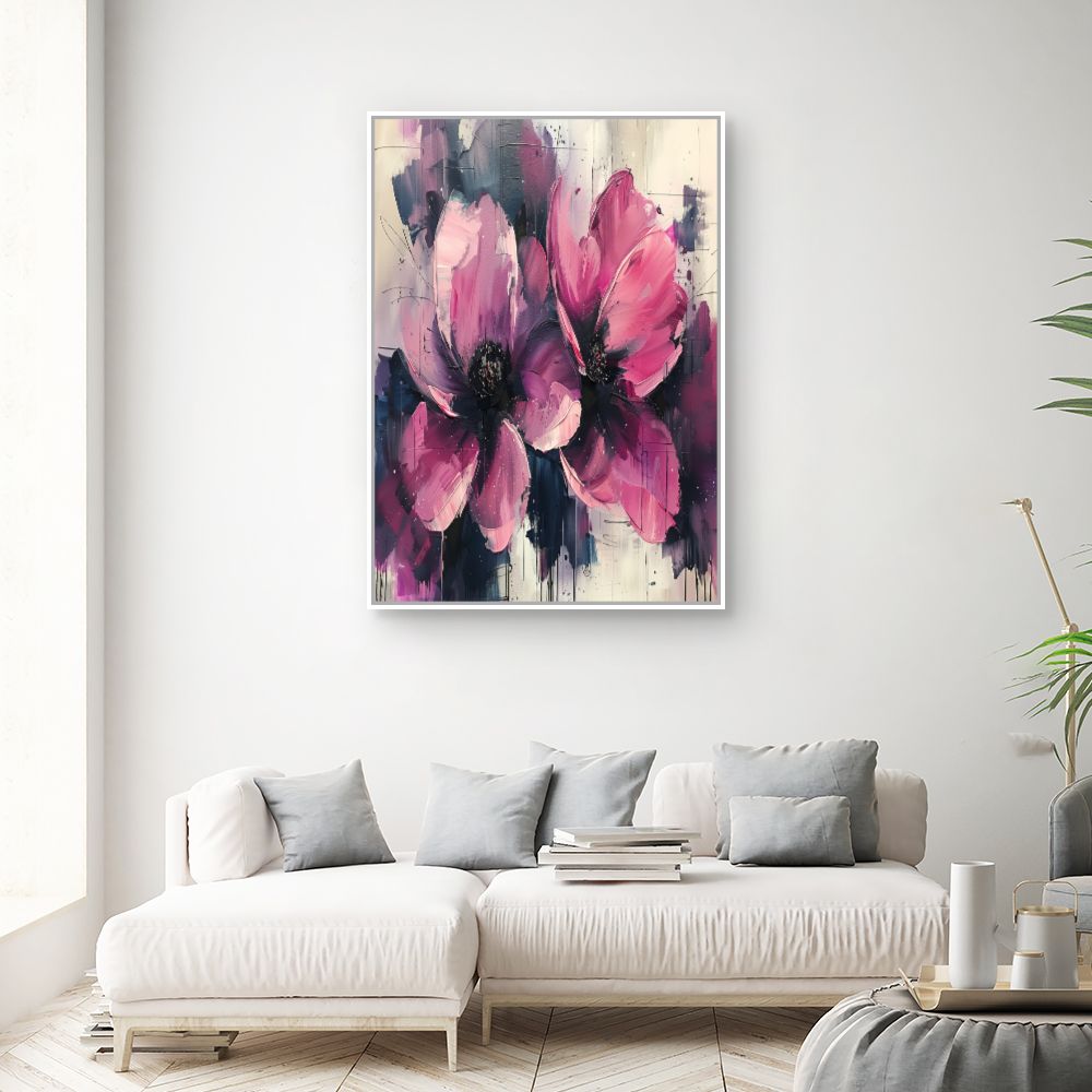 Toile "Fleurs abstraites lumineuses"