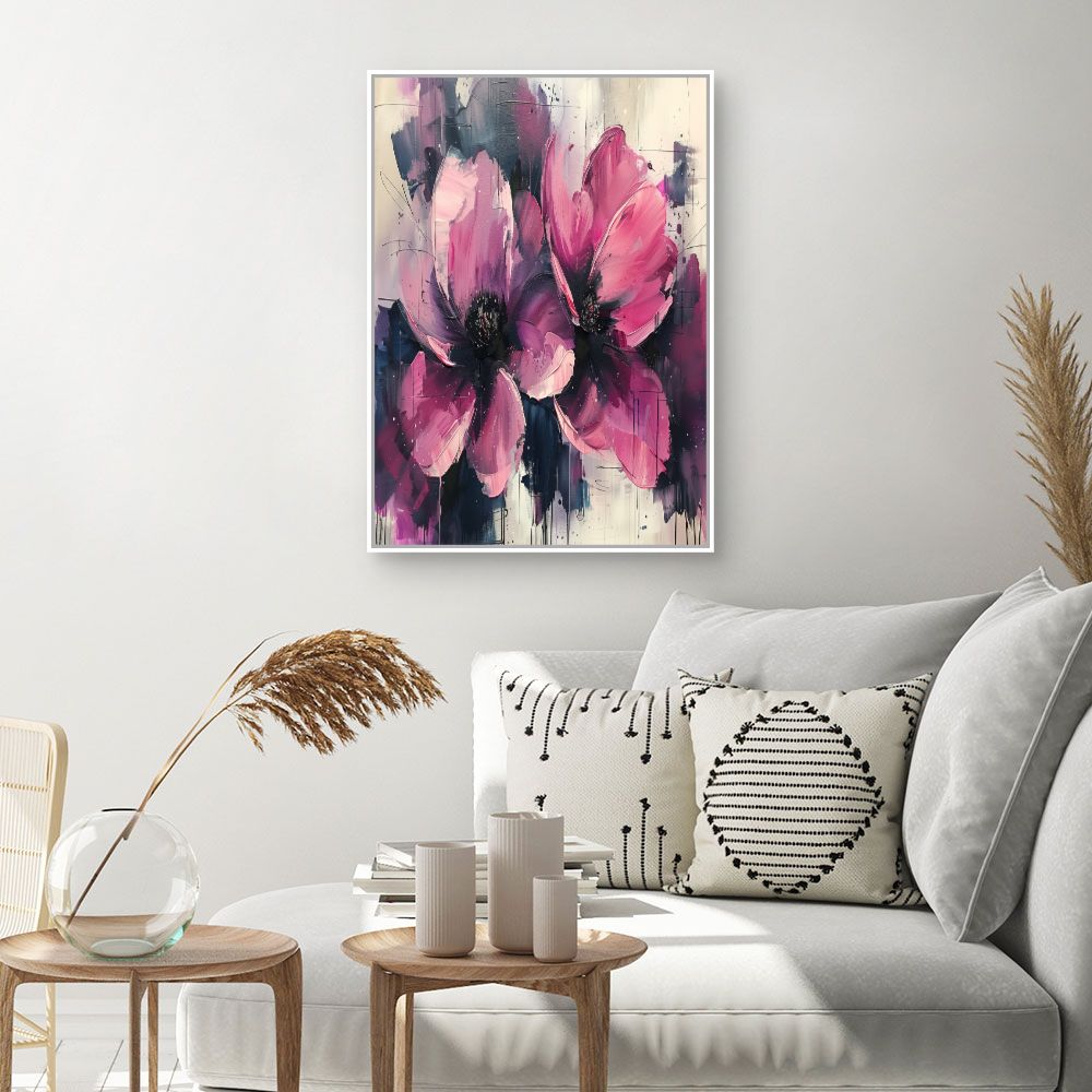 Toile "Fleurs abstraites lumineuses"