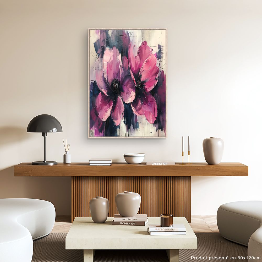 Toile "Fleurs abstraites lumineuses"