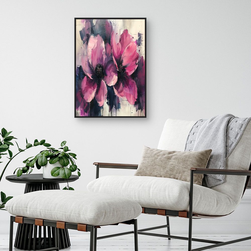 Toile "Fleurs abstraites lumineuses"