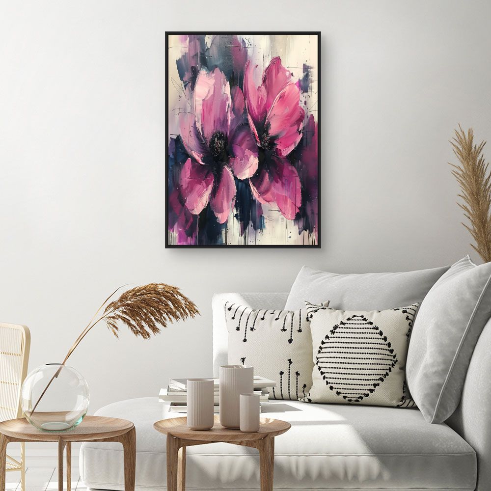 Toile "Fleurs abstraites lumineuses"