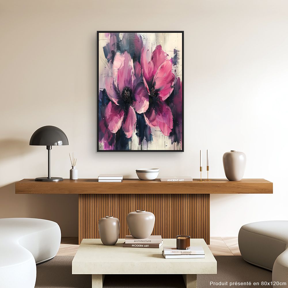 Toile "Fleurs abstraites lumineuses"