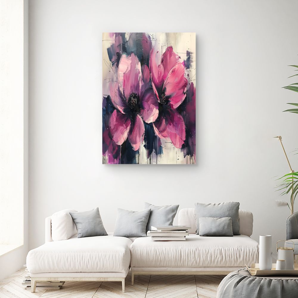 Toile "Fleurs abstraites lumineuses"