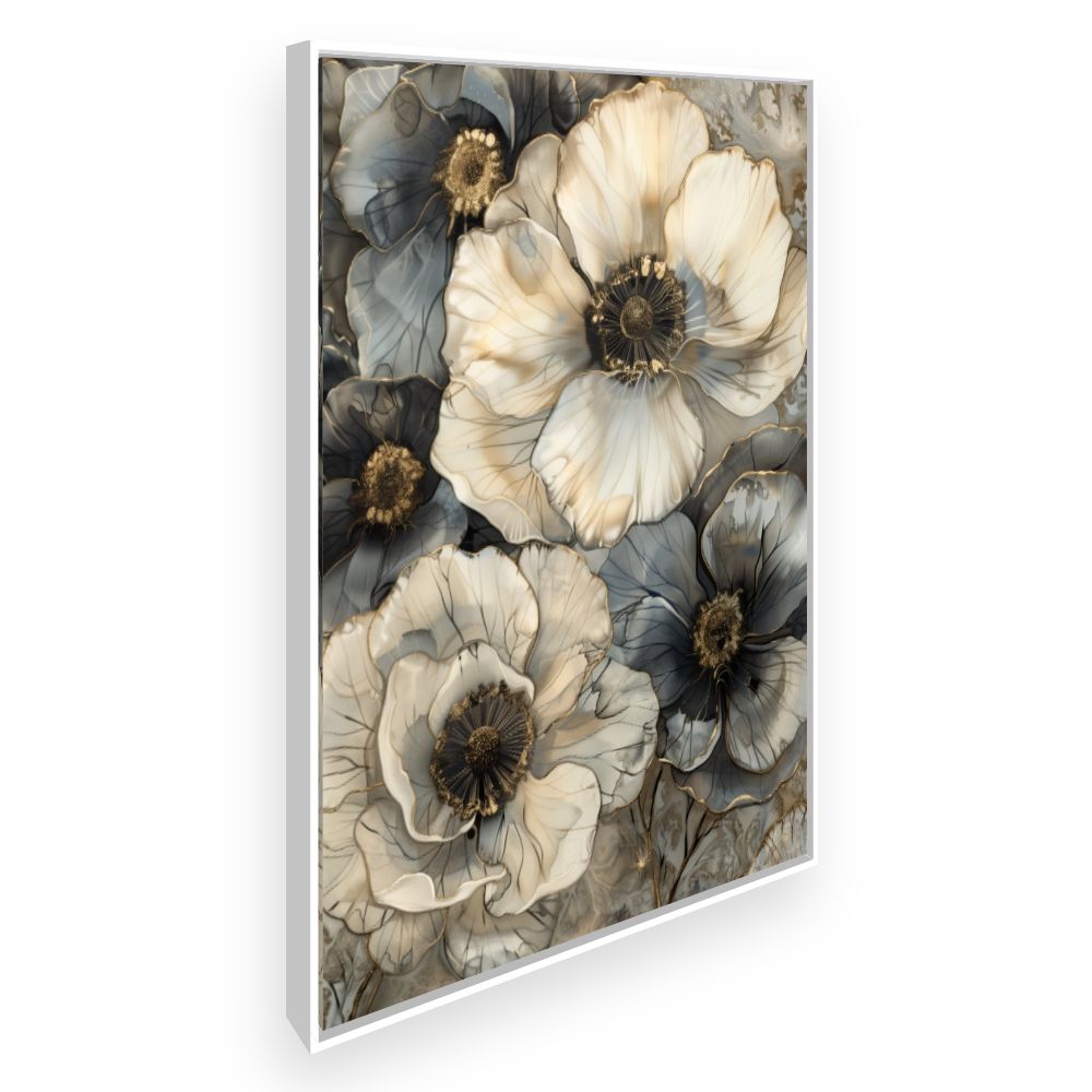 Toile Fleurs délicates – toile cadre blanc (slide 2)