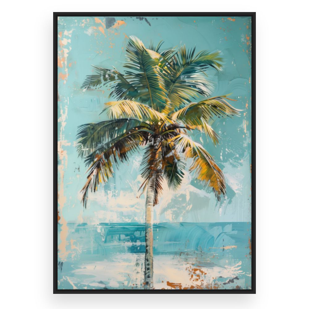 Toile Palmier tropical – toile cadre noir (slide 3)