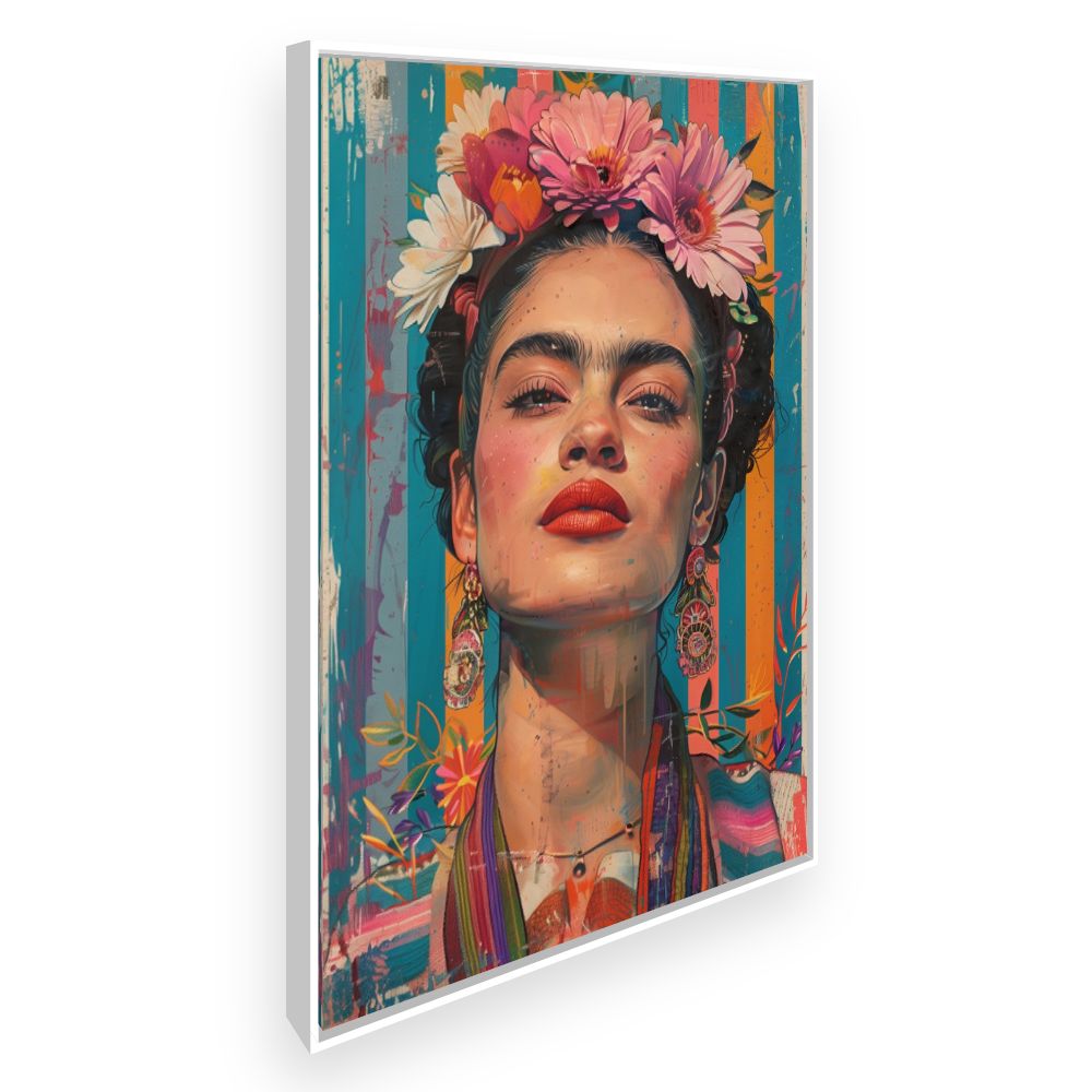 Toile Portrait vibrant – toile cadre blanc (slide 2)