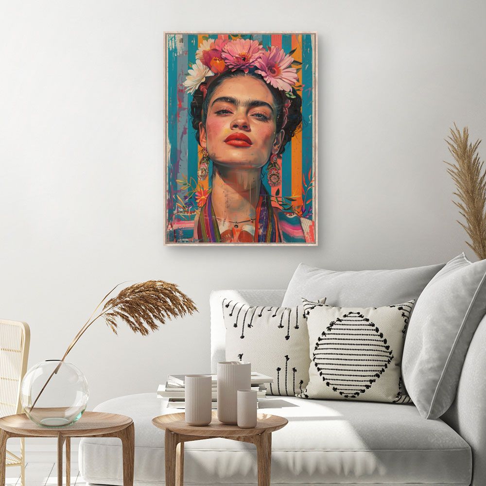 Toile Portrait vibrant – toile cadre naturel (slide 1, 60×90)